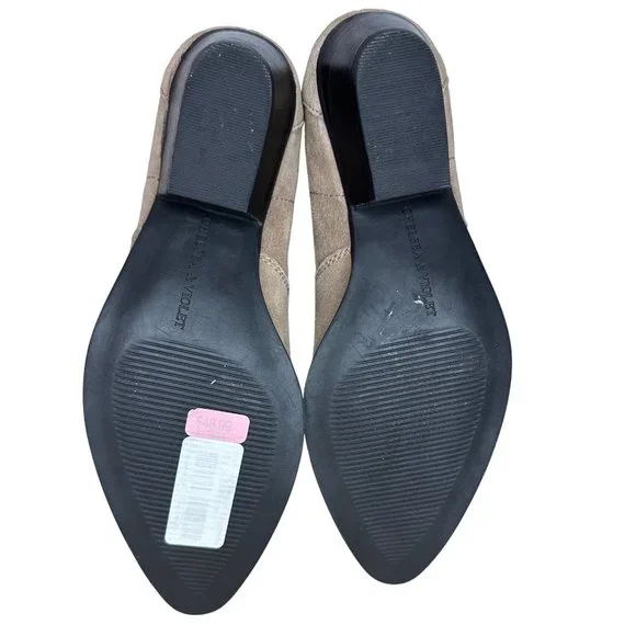 Chelsea & Violet Women's Goldy Tan Suede Ankle Low Heel Western Style Boots Size - Picture 8 of 8